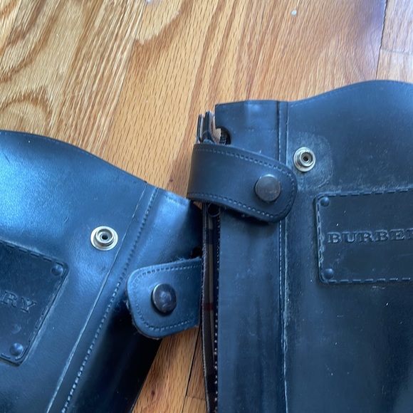 BURBERRY RAIN BOOTS RIDING SHOES BLACK 38 8 - Picture 7 of 13